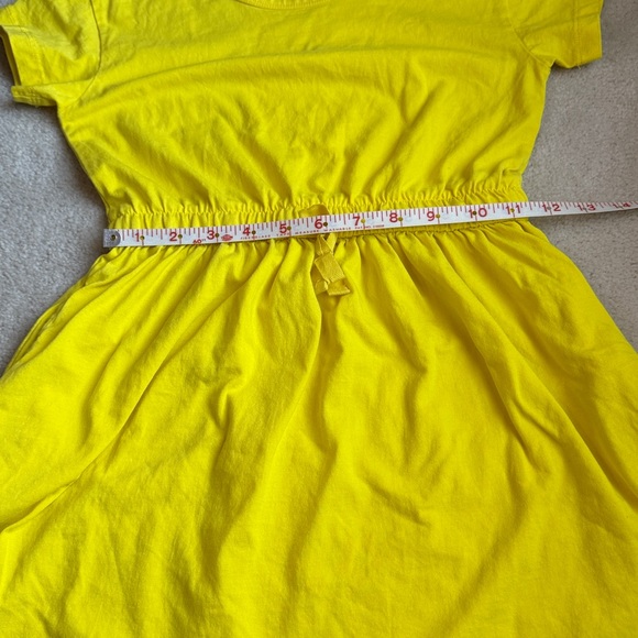 Primary Bright Yellow Short Sleeve Drawstring Dress Girls Size 8-9 - Picture 4 of 7